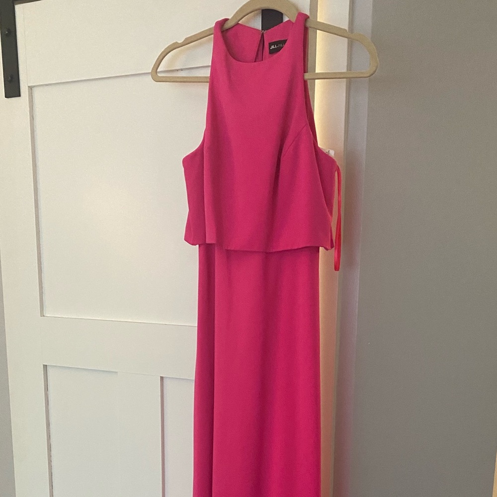 NEW WITH TAGS Jill Stuart open back bright pink gown